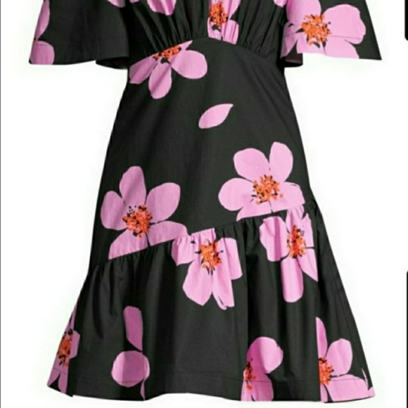 NWT  Kate Spade BNWT Grand Flora poplin black floral dress - Picture 5 of 5